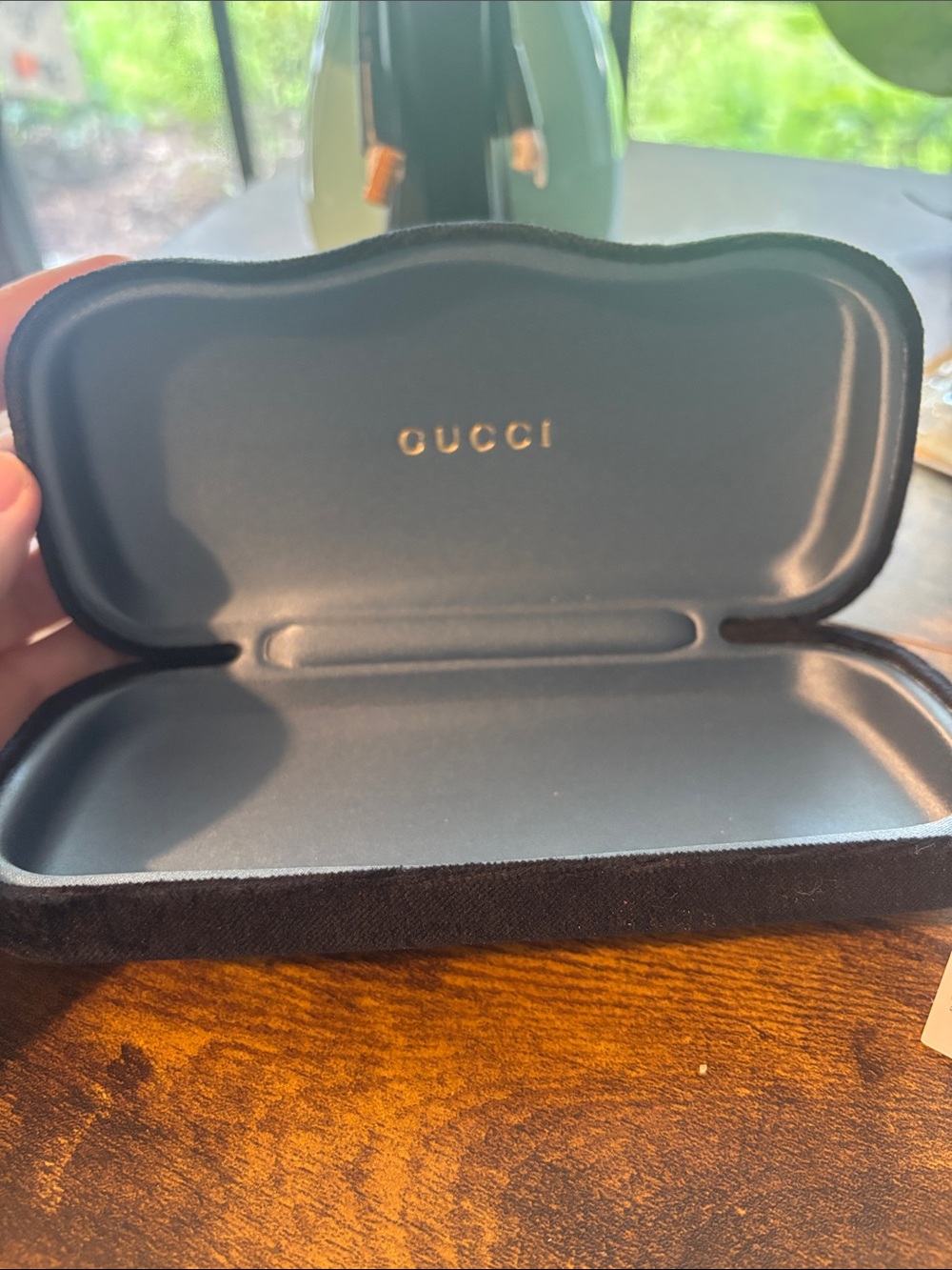 Gucci Black Eyewear Case with Gold Logo